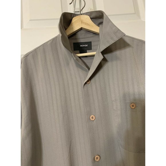 LeMonde Mens Button-Up Shirt‎ Stone Gray Sz M - Picture 6 of 7